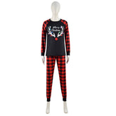 ACcosplay Christmas Family Pajamas Set Red Plaid Christmas Pajamas for Women